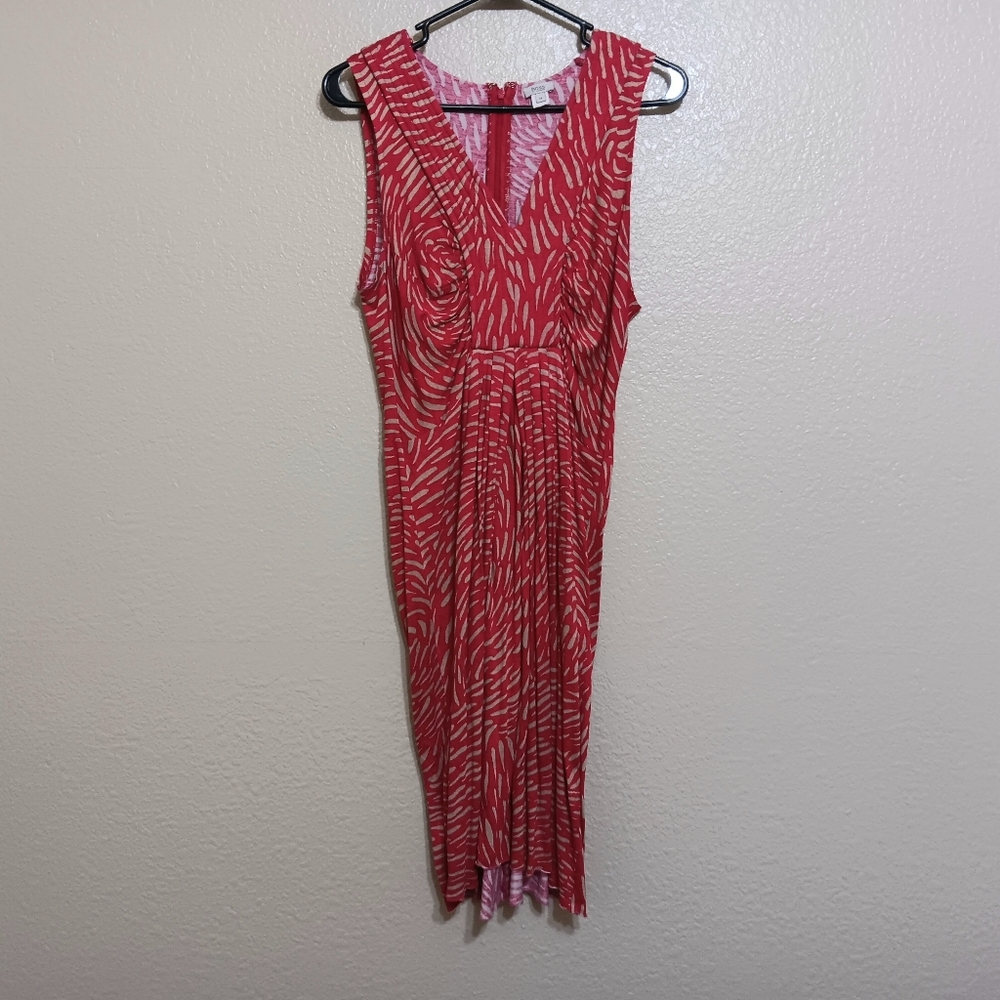 Hoss Intropia Red Tan Jersey Knit Dress